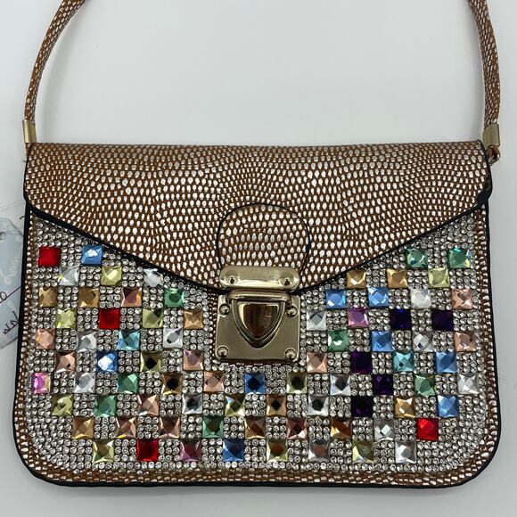 Lavive Handbags - NEW LAVIVE Cross Body Rhinestone Purse Faux Leather